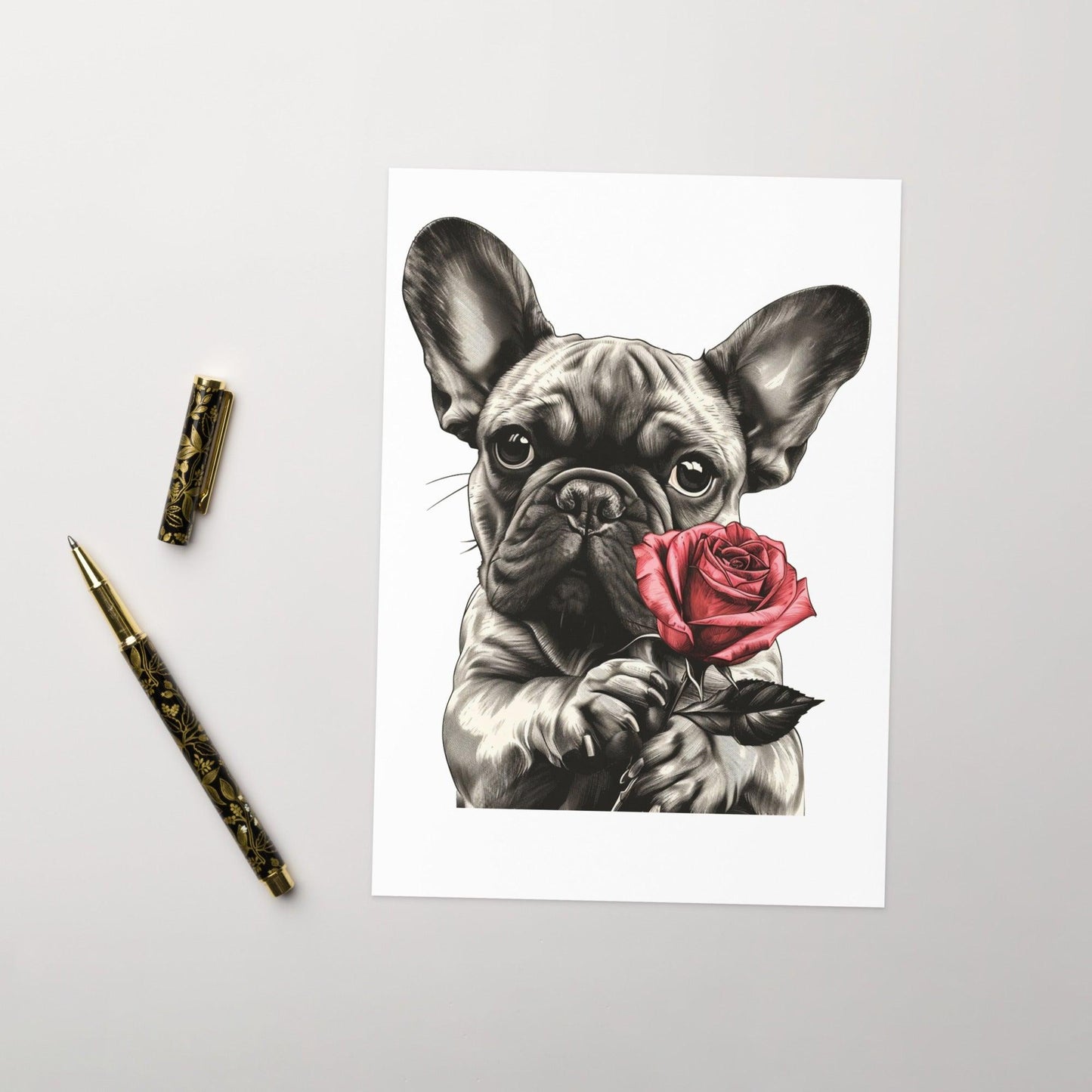 "Rose Embrace" - Greeting card - Frenchie Emporium