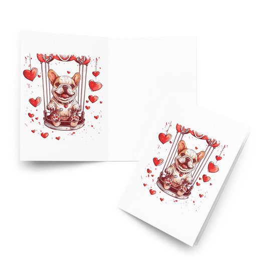 "Swinging Hearts" - Greeting card - Frenchie Emporium
