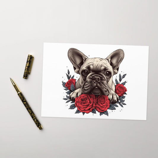 Love in Bloom- French Bulldog Valentine's Day Greeting Card - Frenchie Emporium
