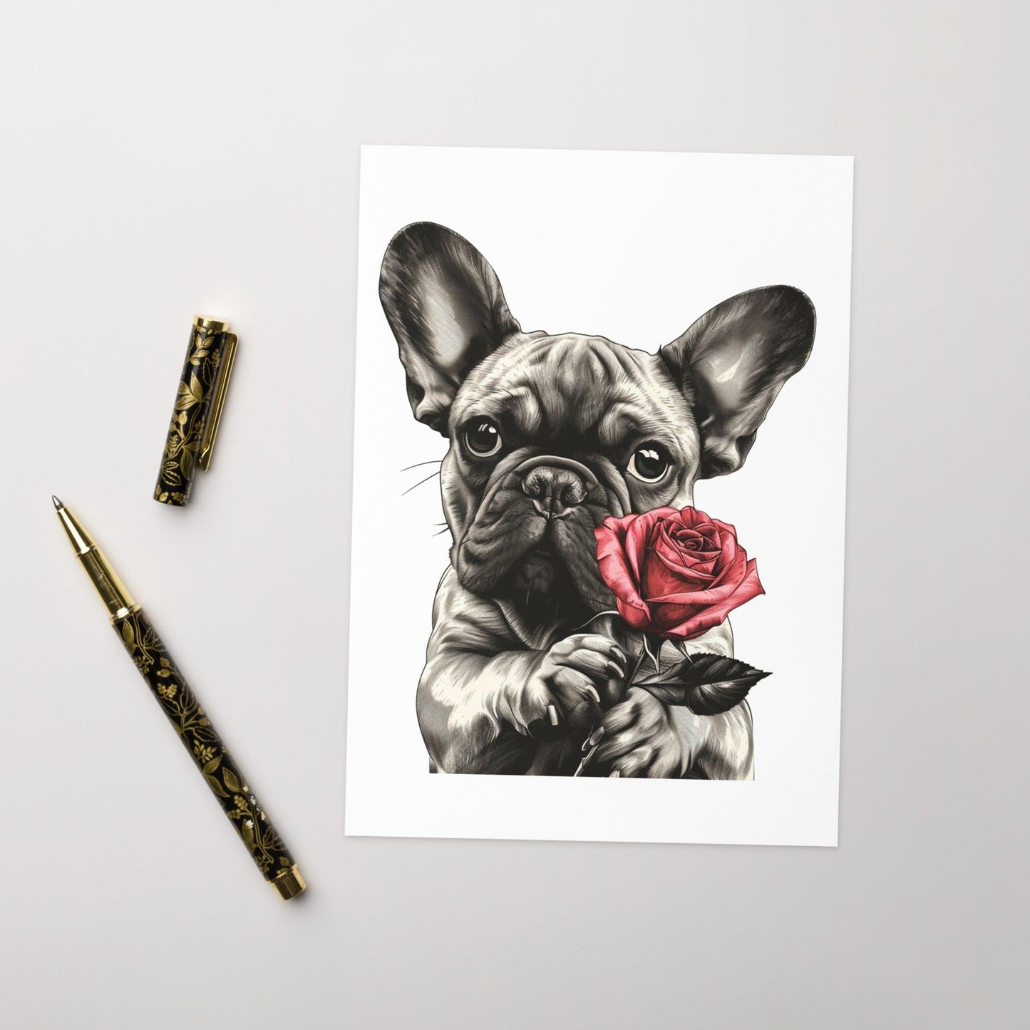 "Rose Embrace" - Greeting card - Frenchie Emporium
