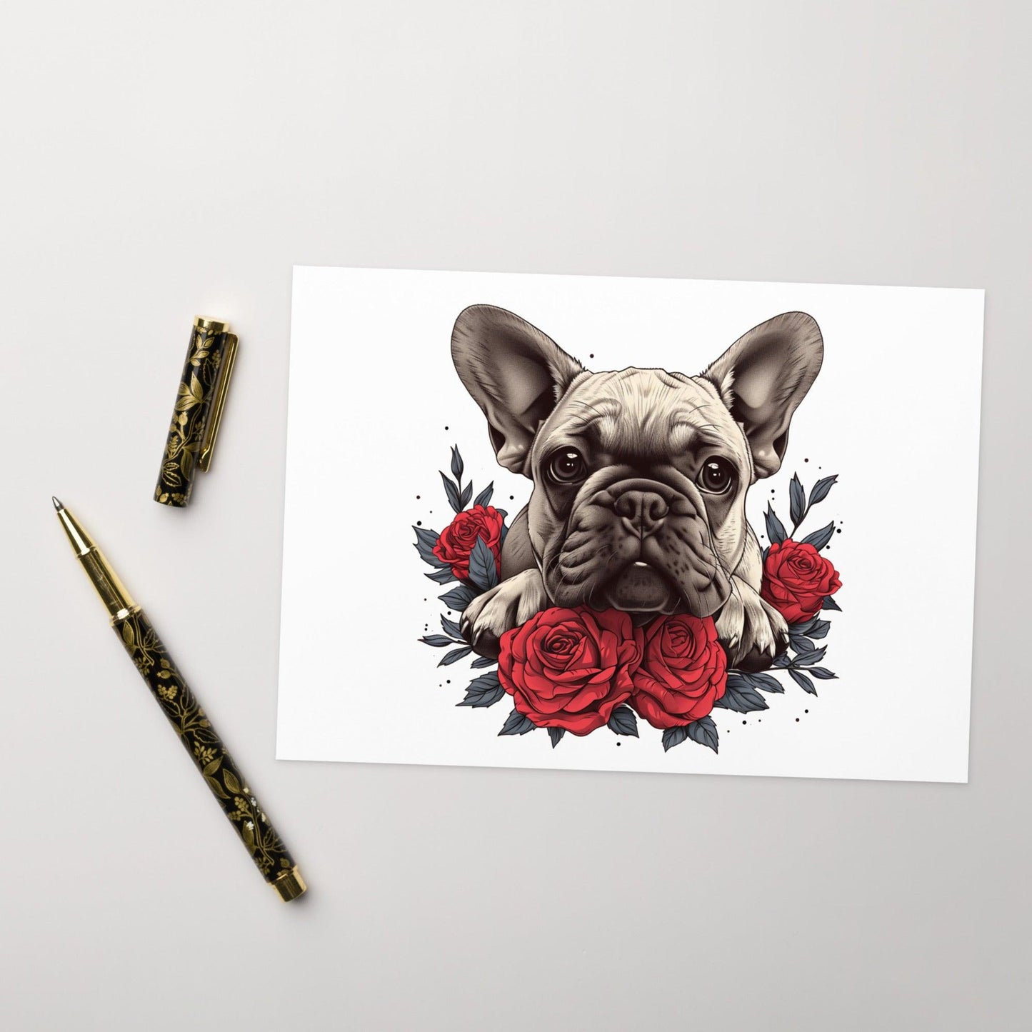 Love in Bloom- French Bulldog Valentine's Day Greeting Card - Frenchie Emporium