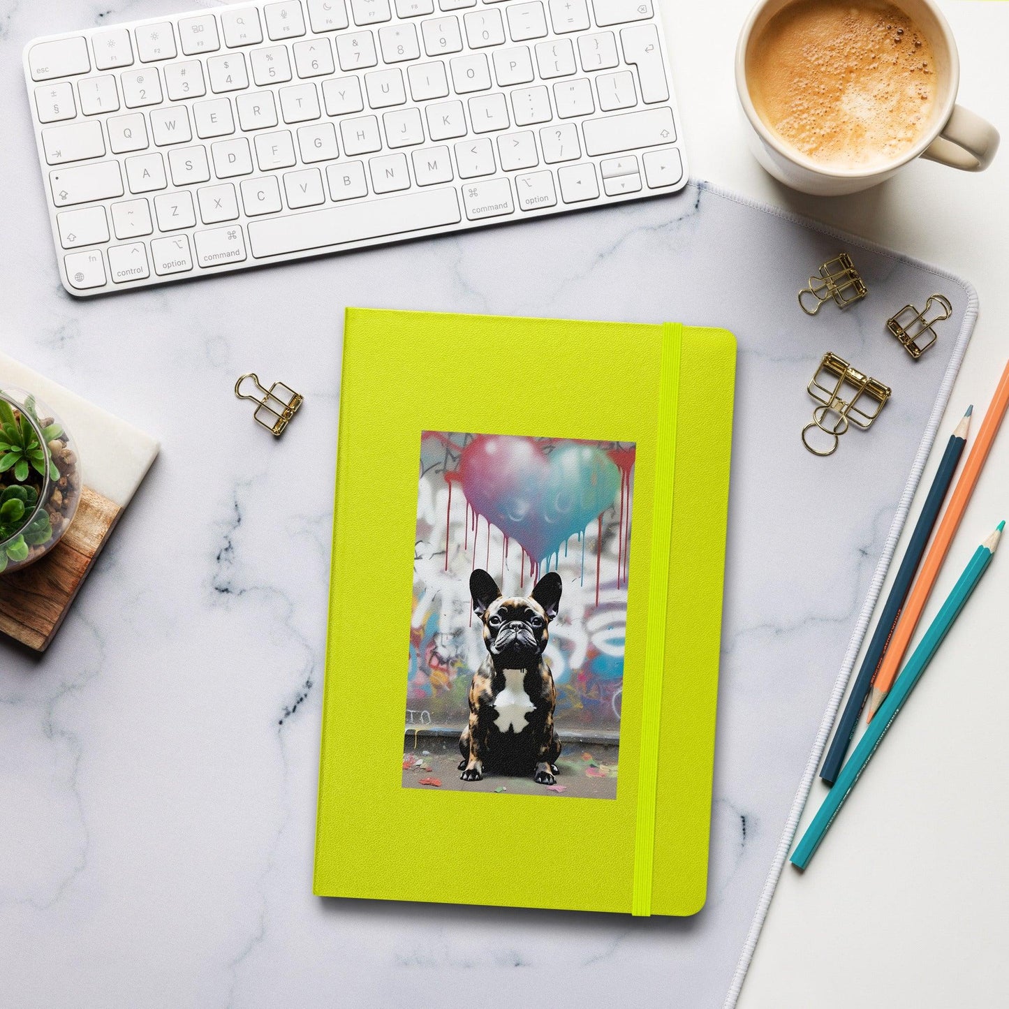 Hardcover bound notebook "Urban Artistry - Stencil-Style Frenchie Street Art " - Frenchie Emporium