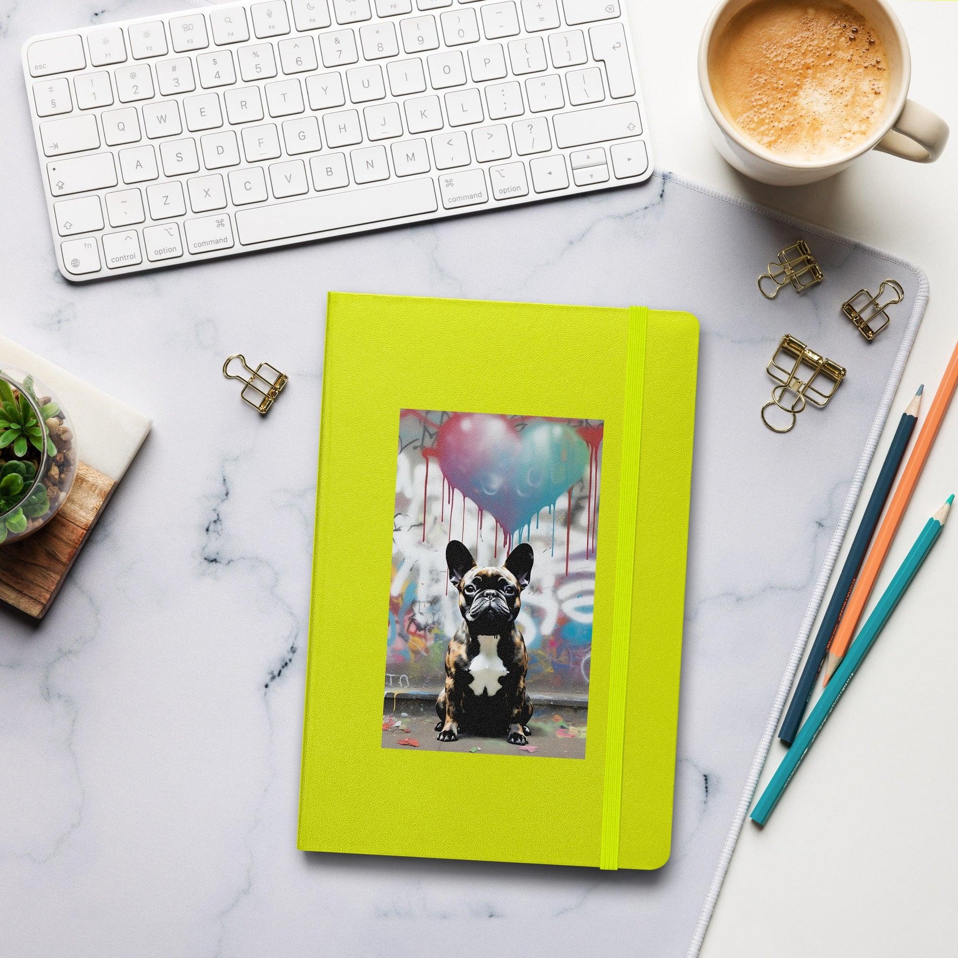 Hardcover bound notebook "Urban Artistry - Stencil-Style Frenchie Street Art " - Frenchie Emporium