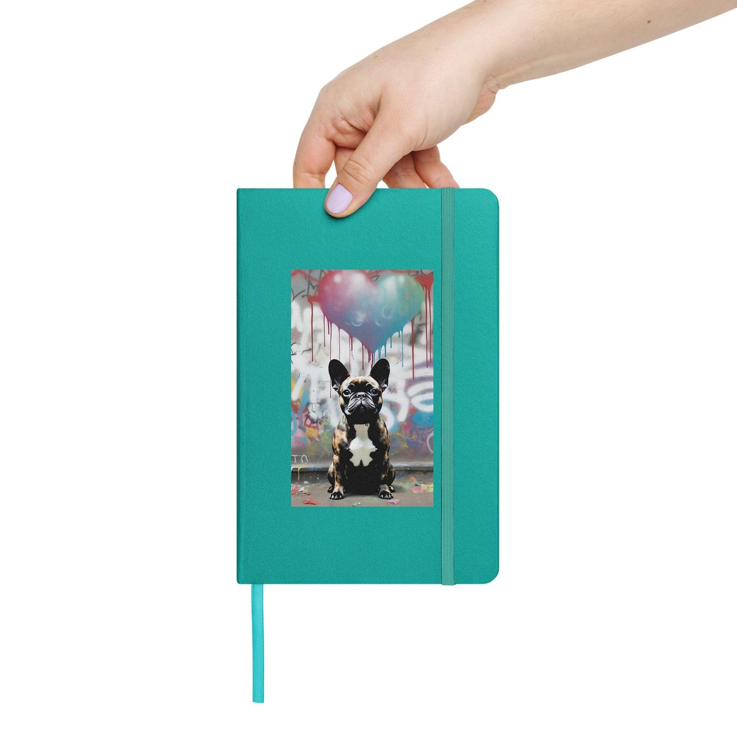Hardcover bound notebook "Urban Artistry - Stencil-Style Frenchie Street Art " - Frenchie Emporium