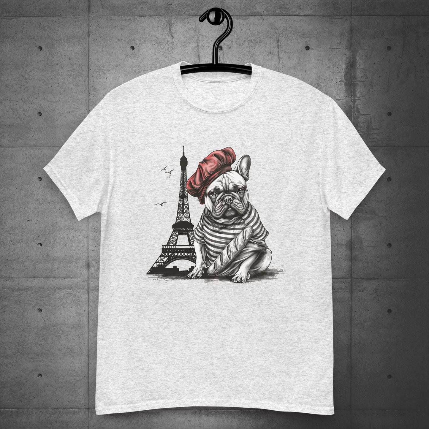 Unisex Frenchie at the Eiffel Tower T-Shirt: - Frenchie Emporium