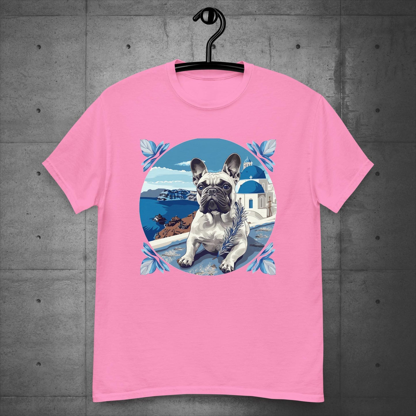 Serene Santorini Frenchie Unisex T-Shirt - Frenchie Emporium