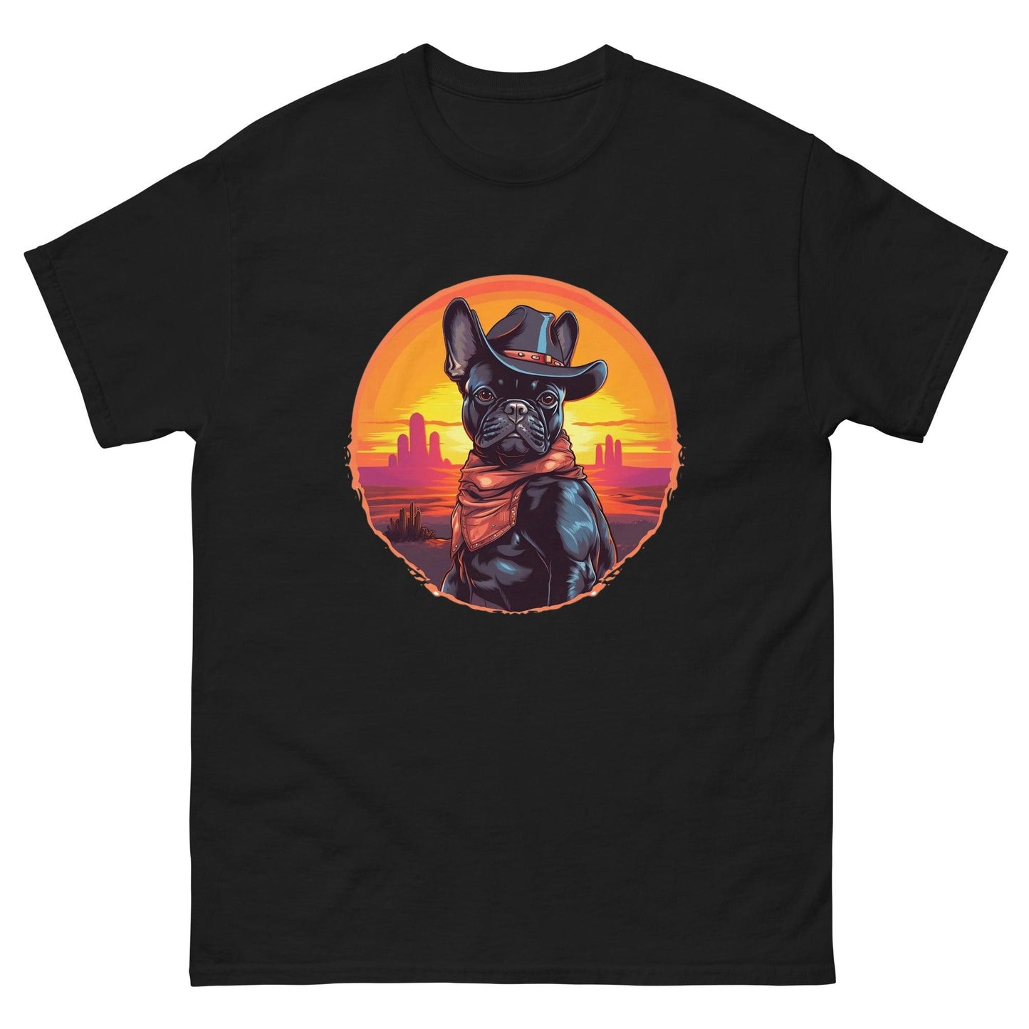 Wild West Cowboy Style Frenchie T-shirt - Frenchie Emporium