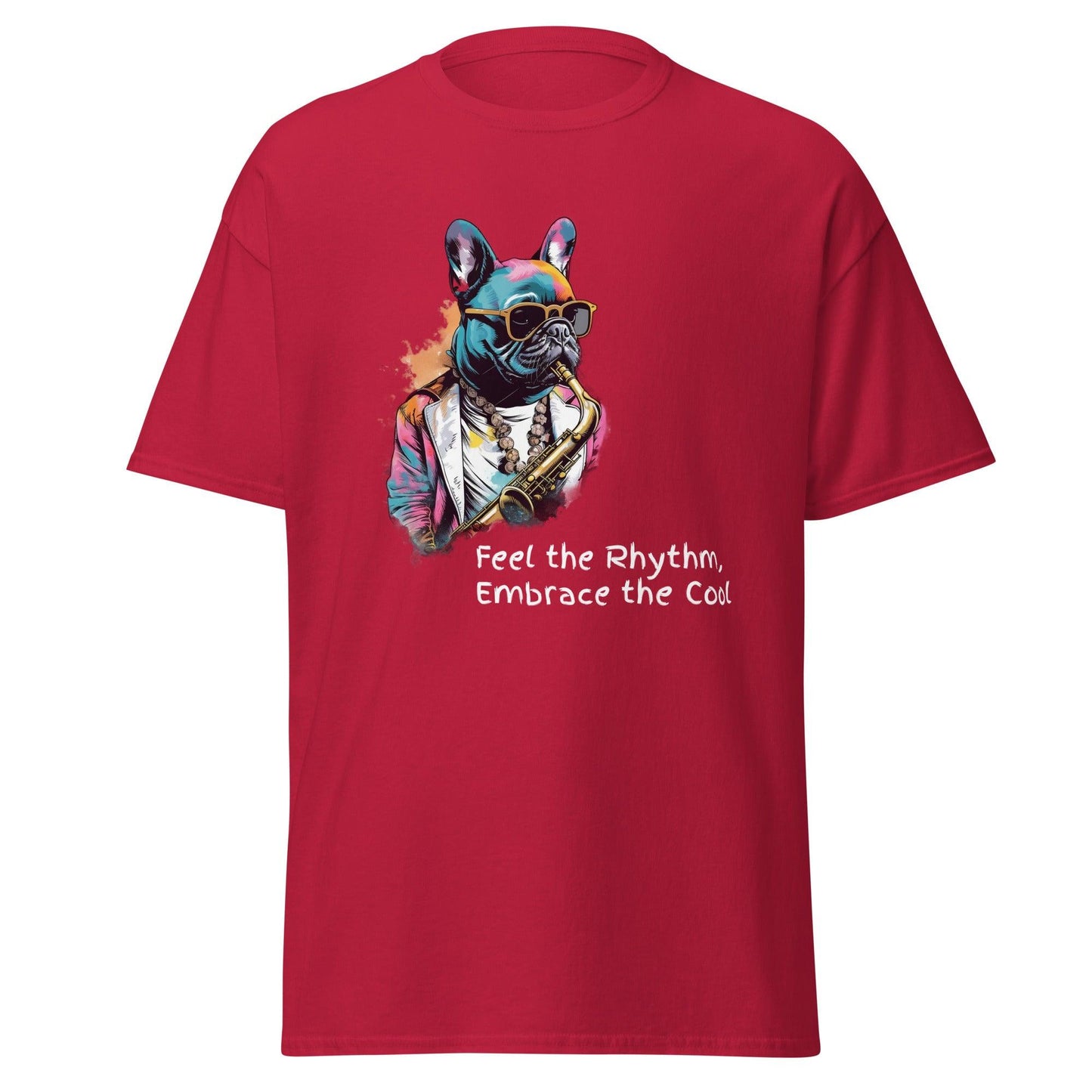 Jazzy Frenchie Saxophonist T-Shirt - Frenchie Emporium