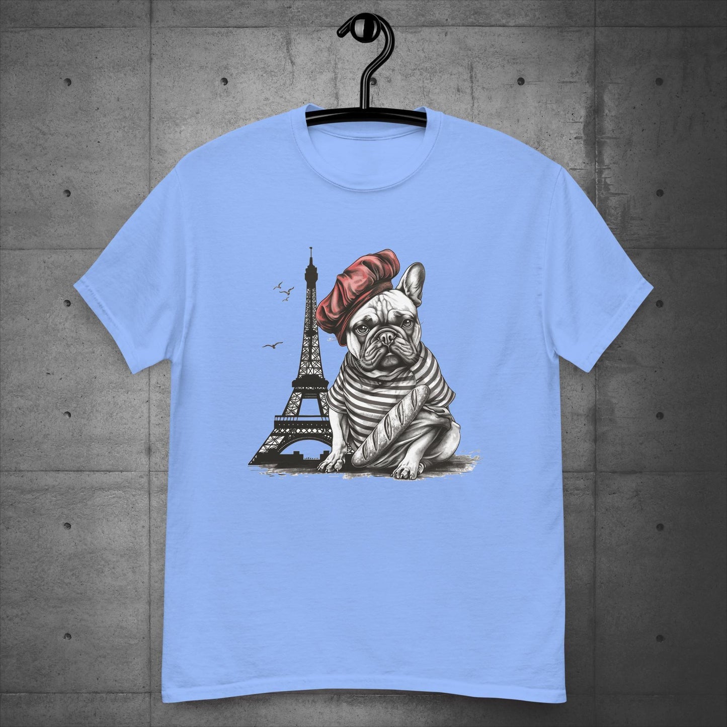 Unisex Frenchie at the Eiffel Tower T-Shirt: - Frenchie Emporium