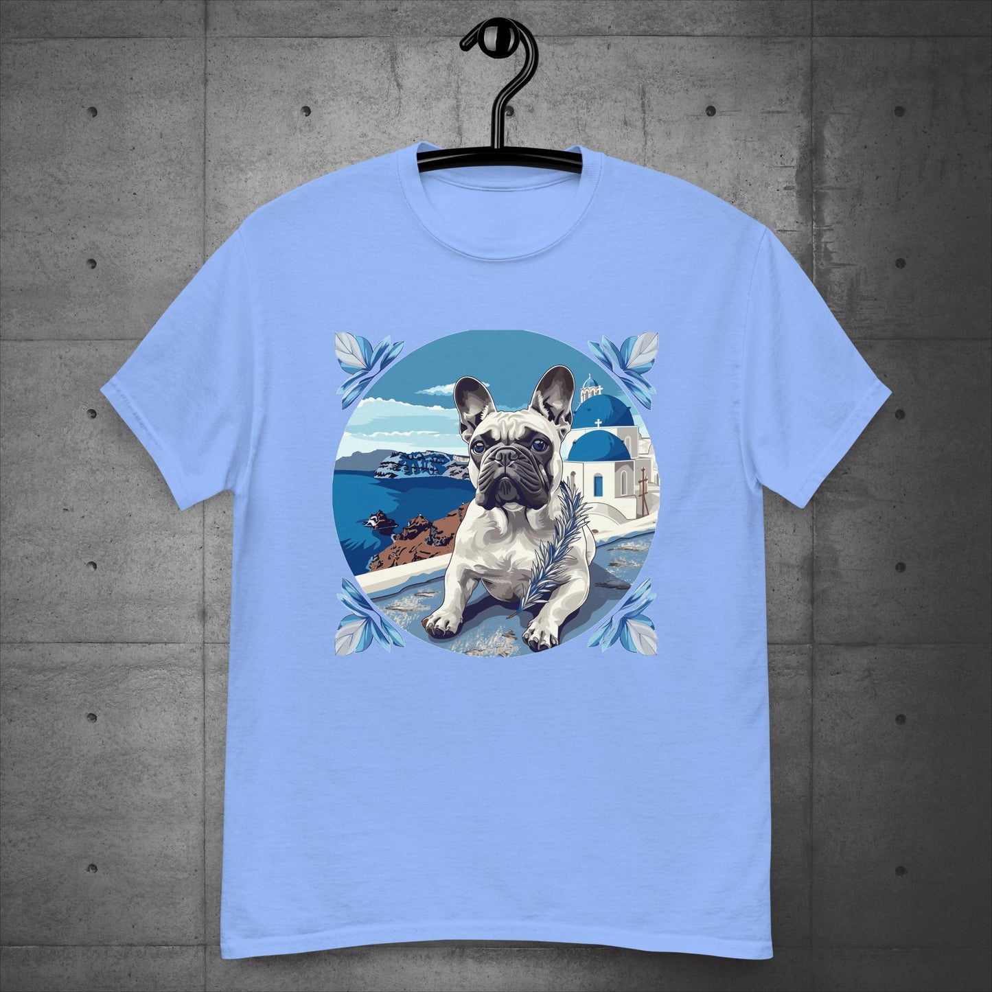 Serene Santorini Frenchie Unisex T-Shirt - Frenchie Emporium
