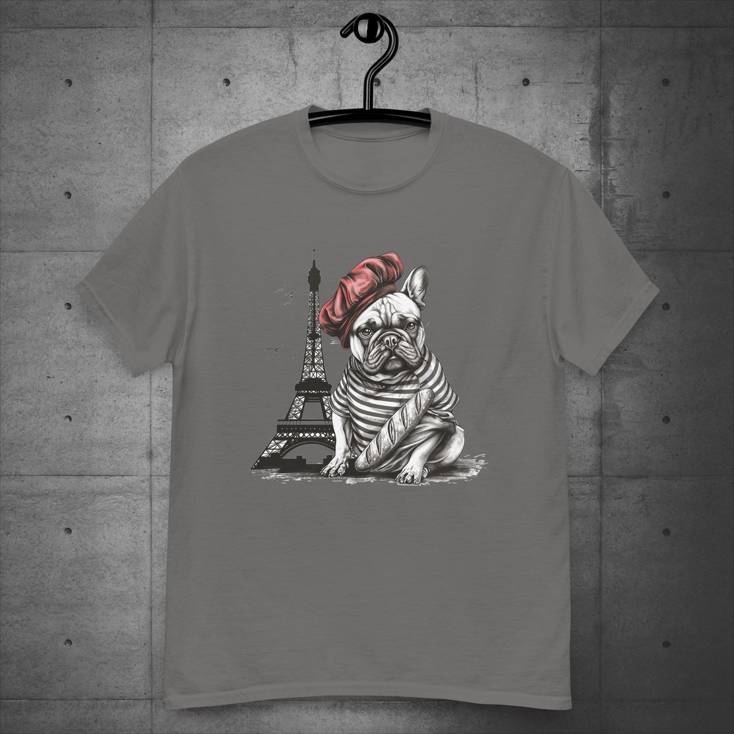 Unisex Frenchie at the Eiffel Tower T-Shirt: - Frenchie Emporium