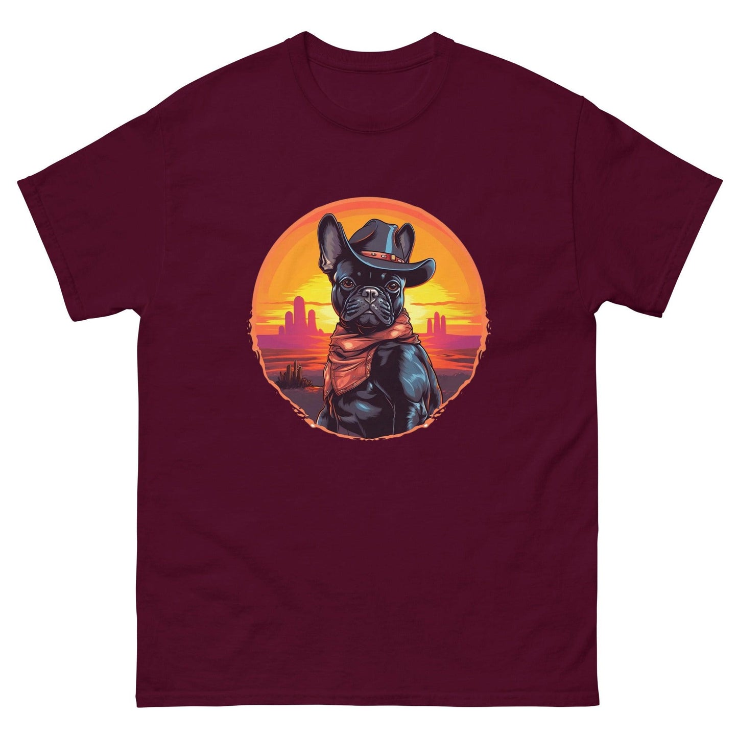 Wild West Cowboy Style Frenchie T-shirt - Frenchie Emporium