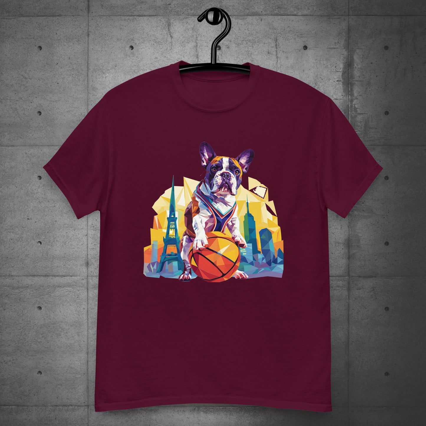 French Bulldog Hoops Hound in the City Unisex T-shirt - Frenchie Emporium