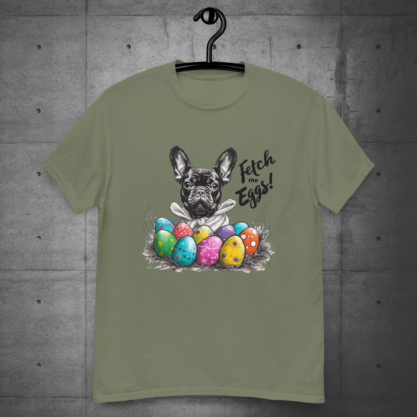 French Bulldog Fetch the Eggs Unisex T-Shirt - Frenchie Emporium