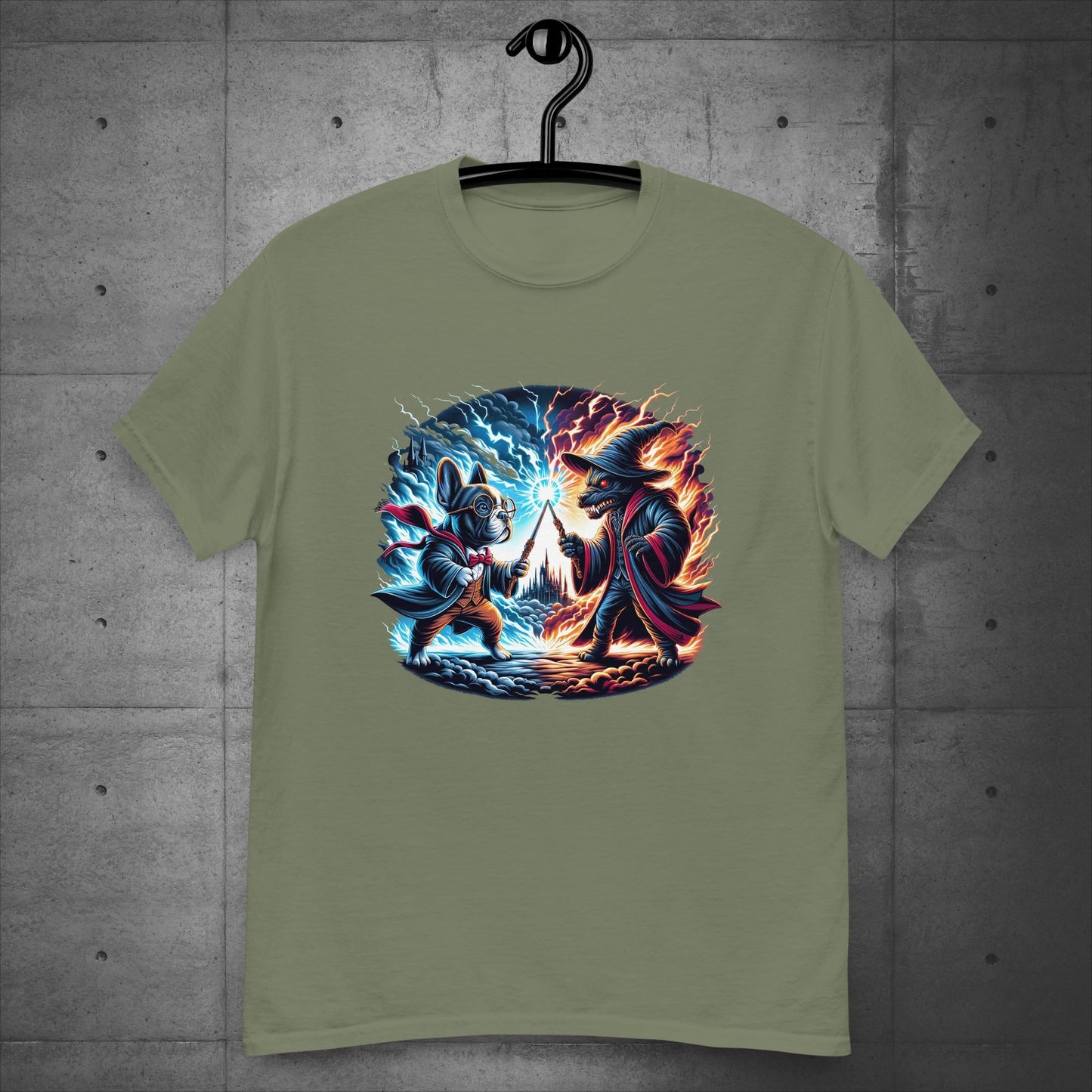 Unisex French Bulldog "Wizarding Duel" T-Shirt - Frenchie Emporium