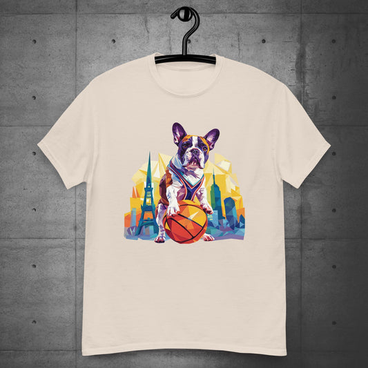 French Bulldog Hoops Hound in the City Unisex T-shirt - Frenchie Emporium