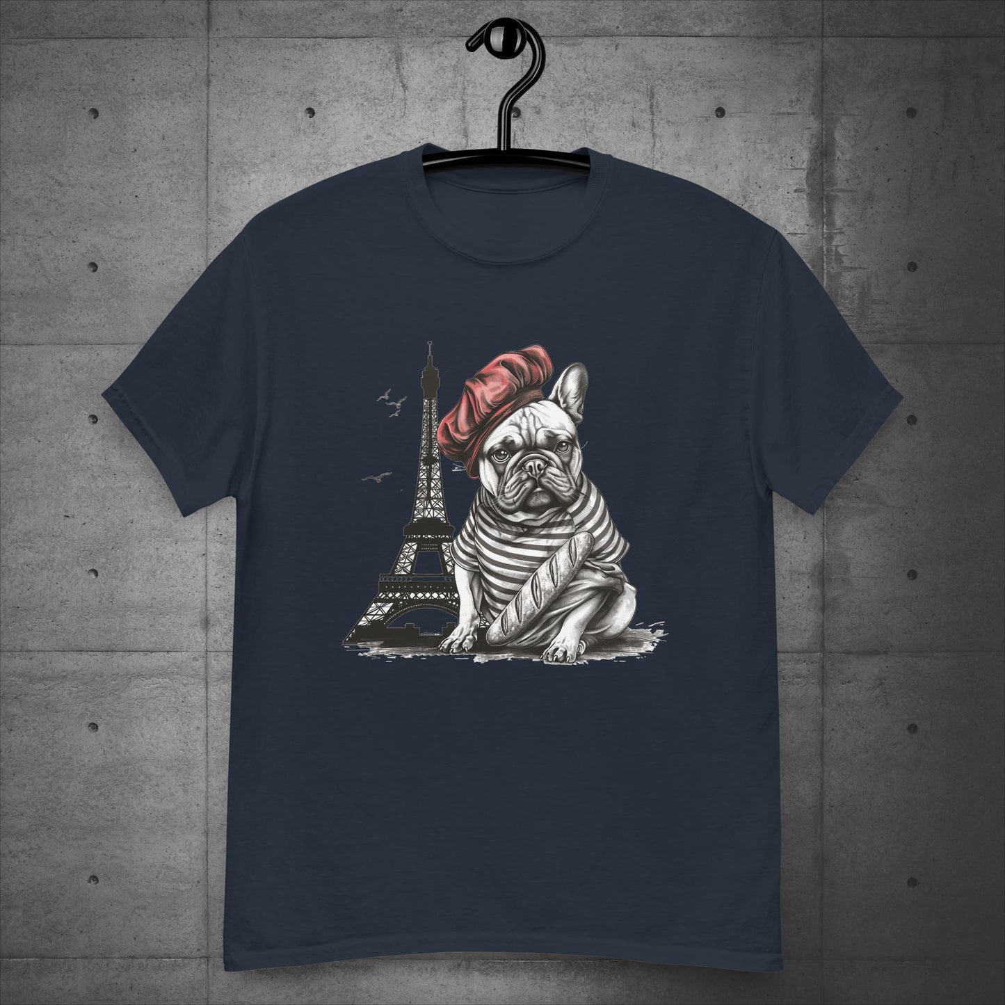 Unisex Frenchie at the Eiffel Tower T-Shirt: - Frenchie Emporium