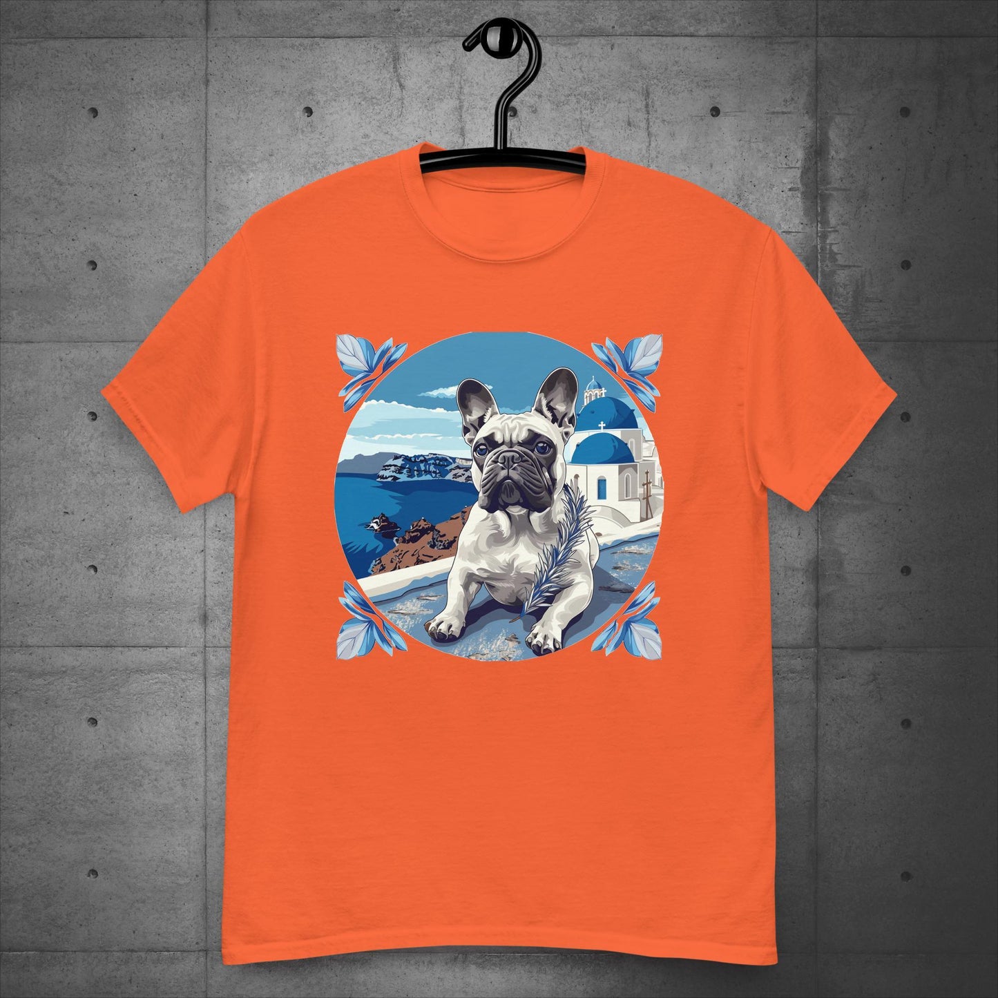 Serene Santorini Frenchie Unisex T-Shirt - Frenchie Emporium