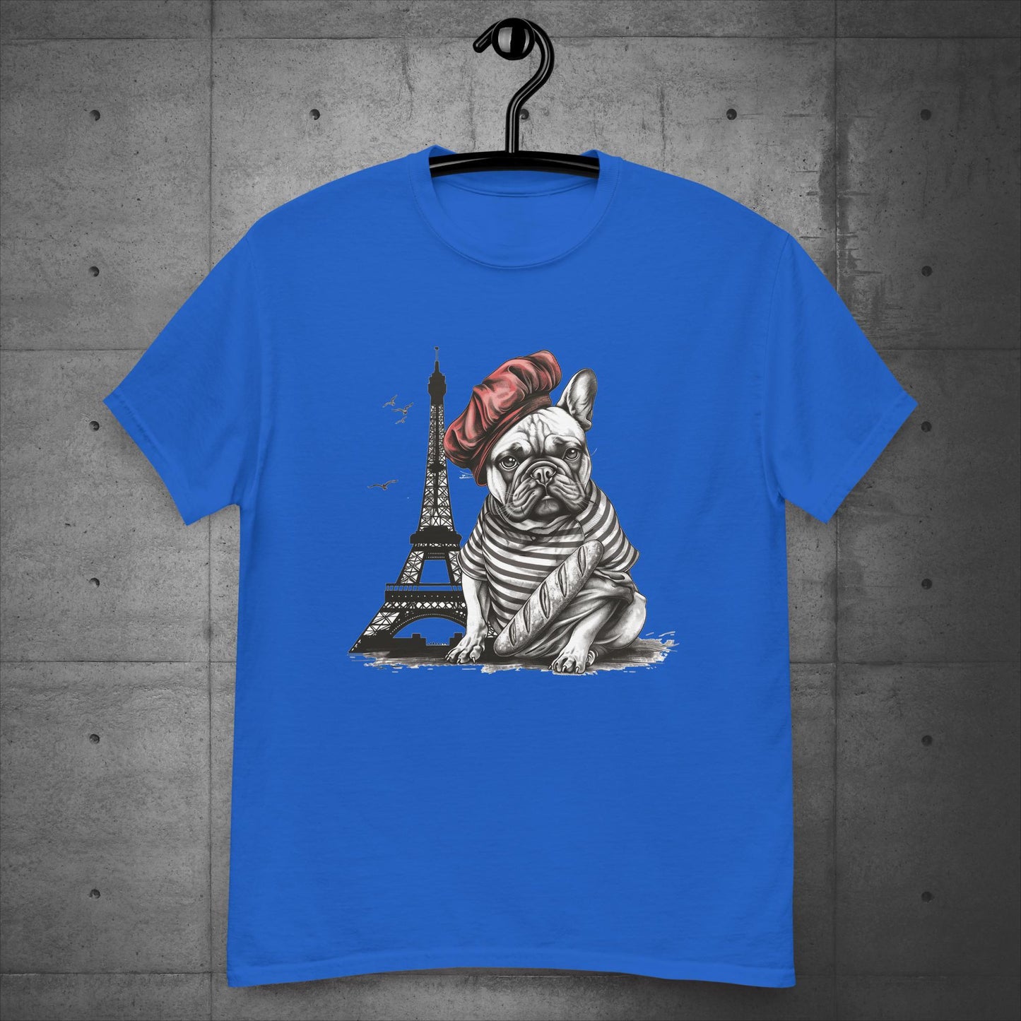 Unisex Frenchie at the Eiffel Tower T-Shirt: - Frenchie Emporium