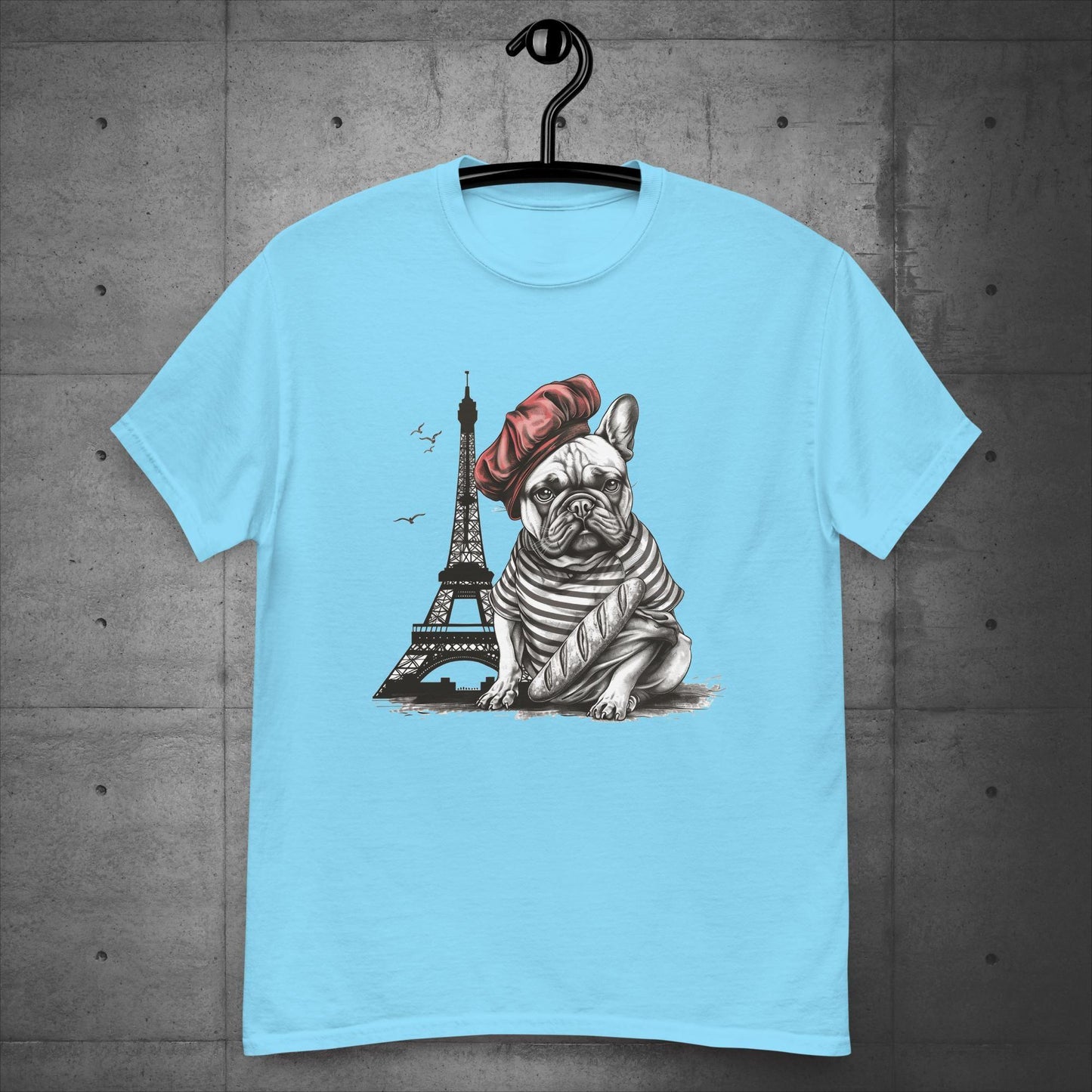 Unisex Frenchie at the Eiffel Tower T-Shirt: - Frenchie Emporium