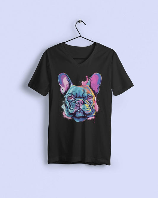 70s Frenchie - Women's V-Neck T-Shirt - Frenchie Emporium