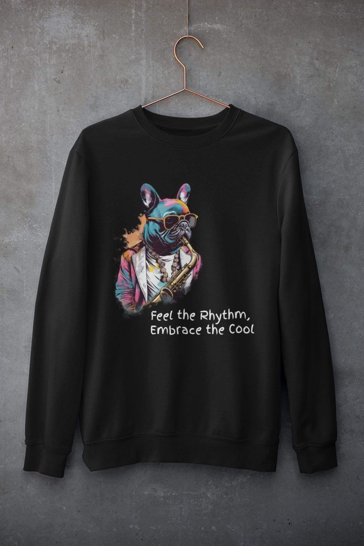 Jazzy Frenchie Saxophonist Unisex Sweater - Frenchie Emporium