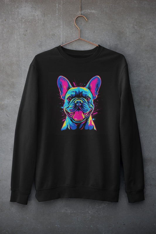Frenchie Sassy Neon Styled - Unisex Sweater - Frenchie Emporium