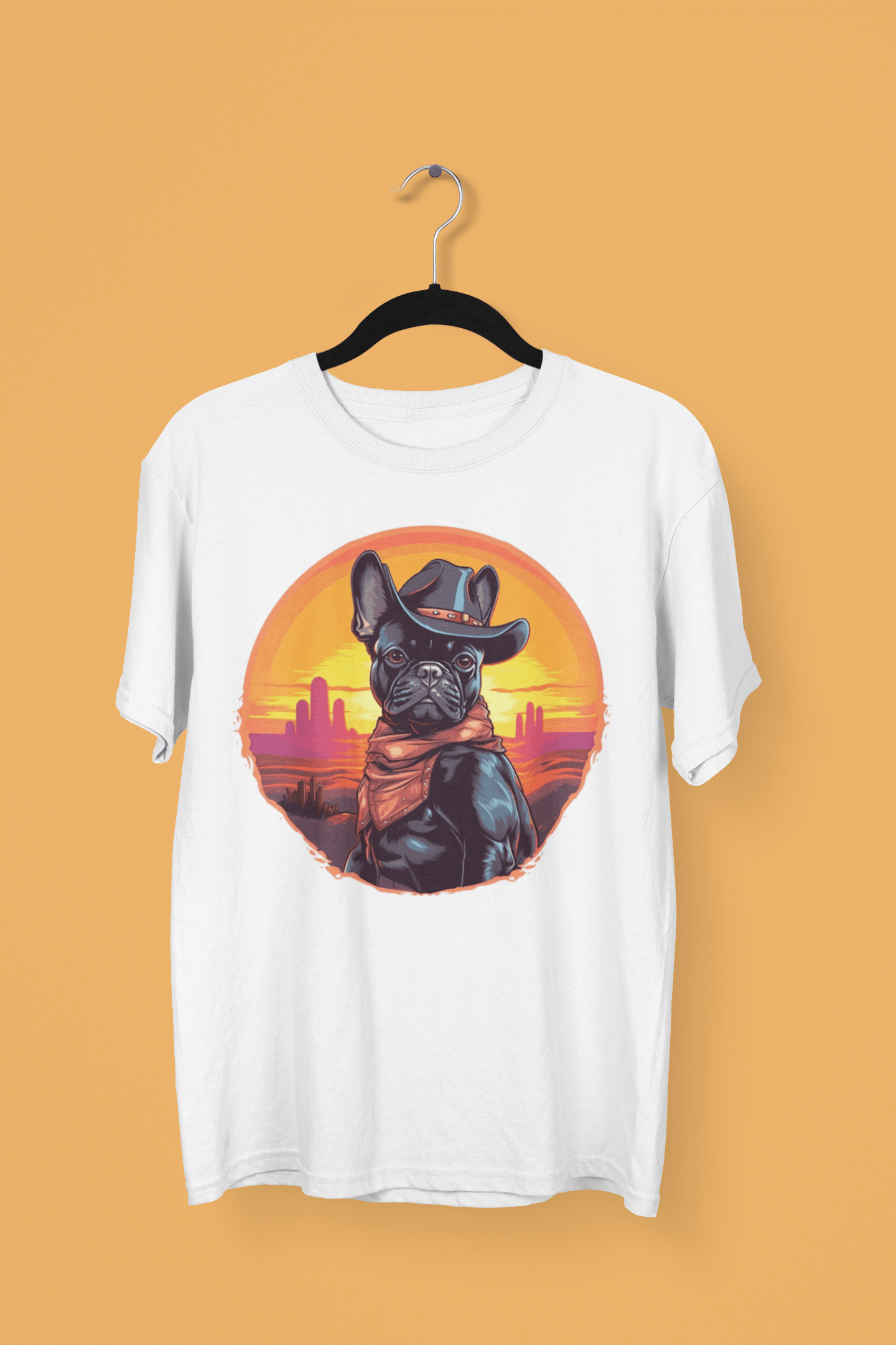Wild West Cowboy Style Frenchie T-shirt - Frenchie Emporium