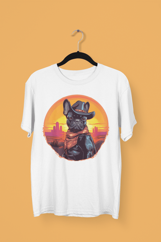 Wild West Cowboy Style Frenchie T-shirt - Frenchie Emporium