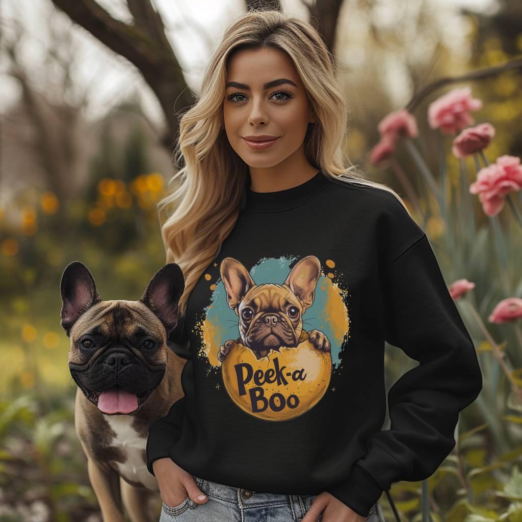 "Peek-a-Boo Frenchie" - Unisex Sweatshirt - Frenchie Emporium
