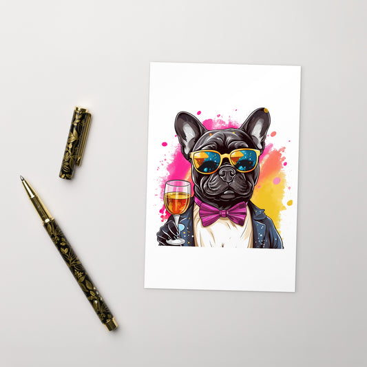 Frenchie Cheers!  - Postcard