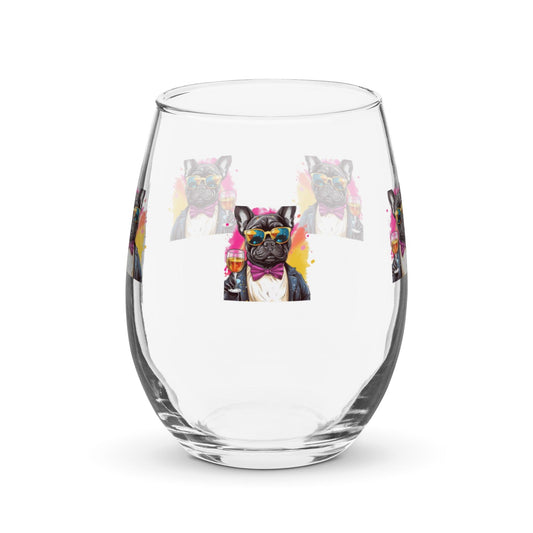 Frenchie Cheers! wine glass - Frenchie Emporium