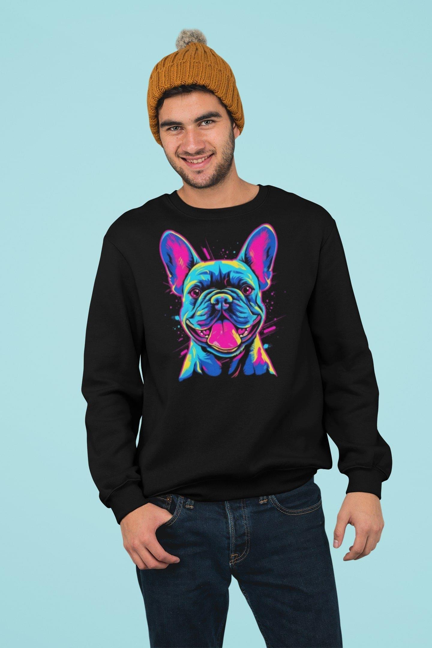 Frenchie Sassy Neon Styled - Unisex Sweater - Frenchie Emporium