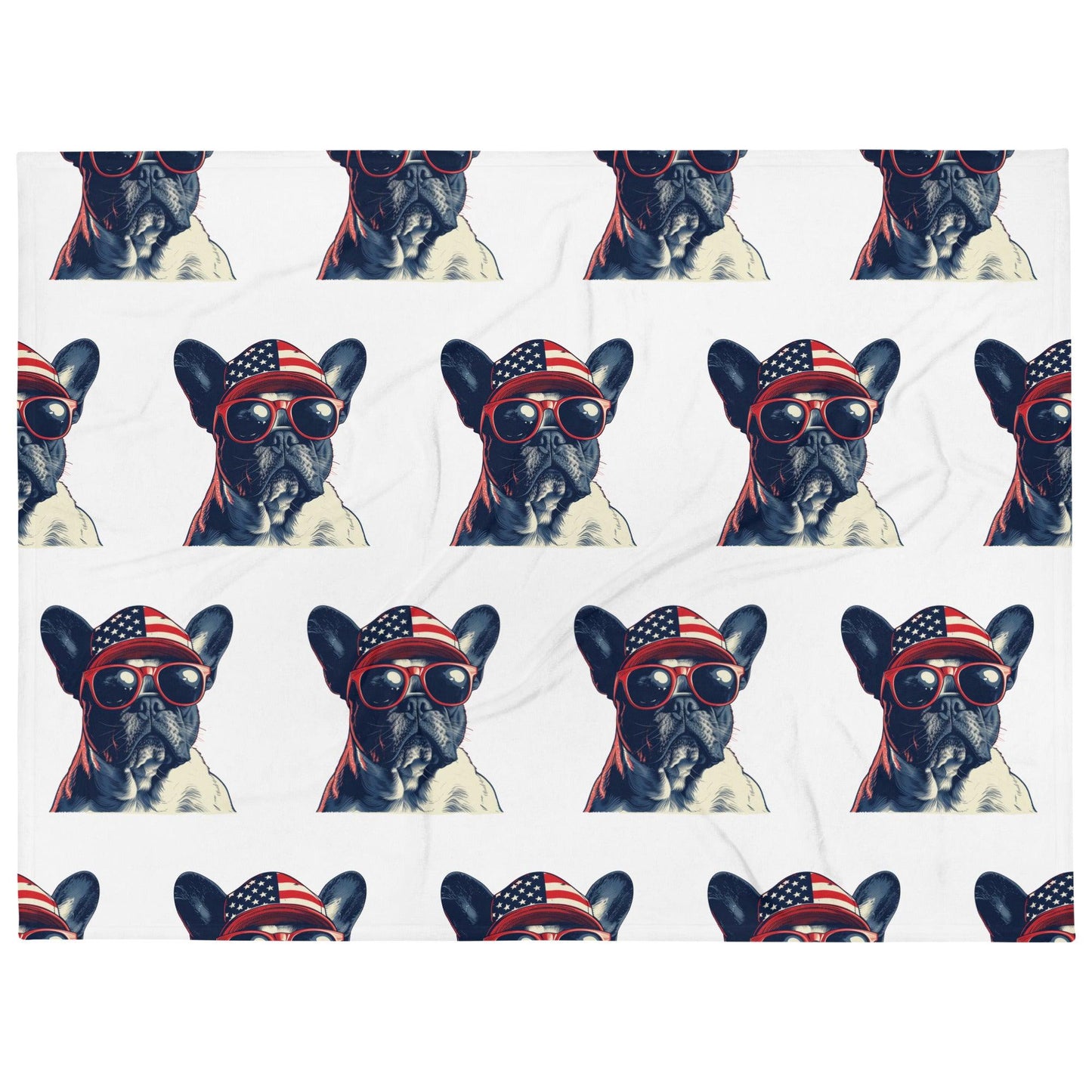 French Bulldog Pride of America - Throw Blanket - Frenchie Emporium