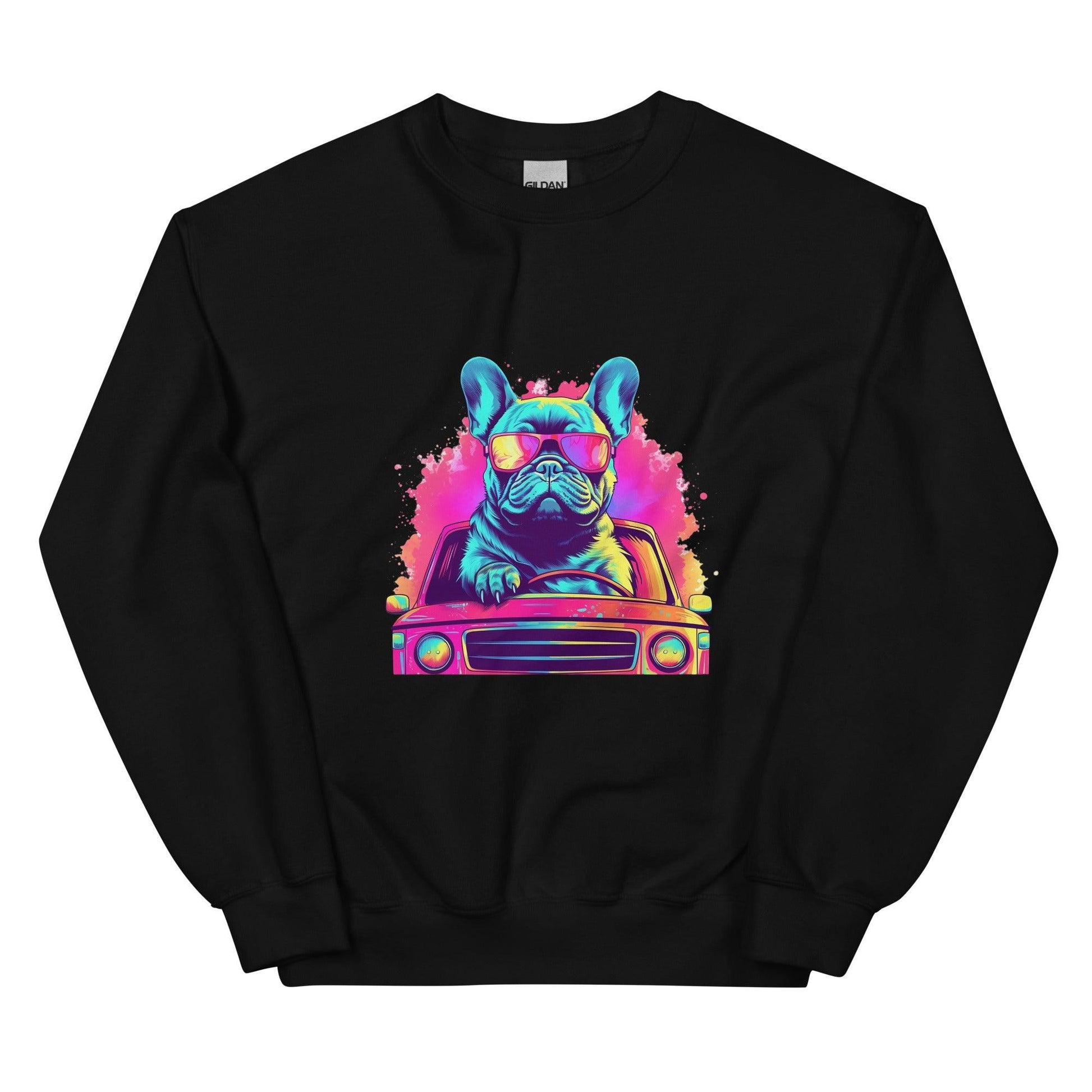 Cruisin' Canines: French Bulldog on Wheels Unisex Sweater - Frenchie Emporium