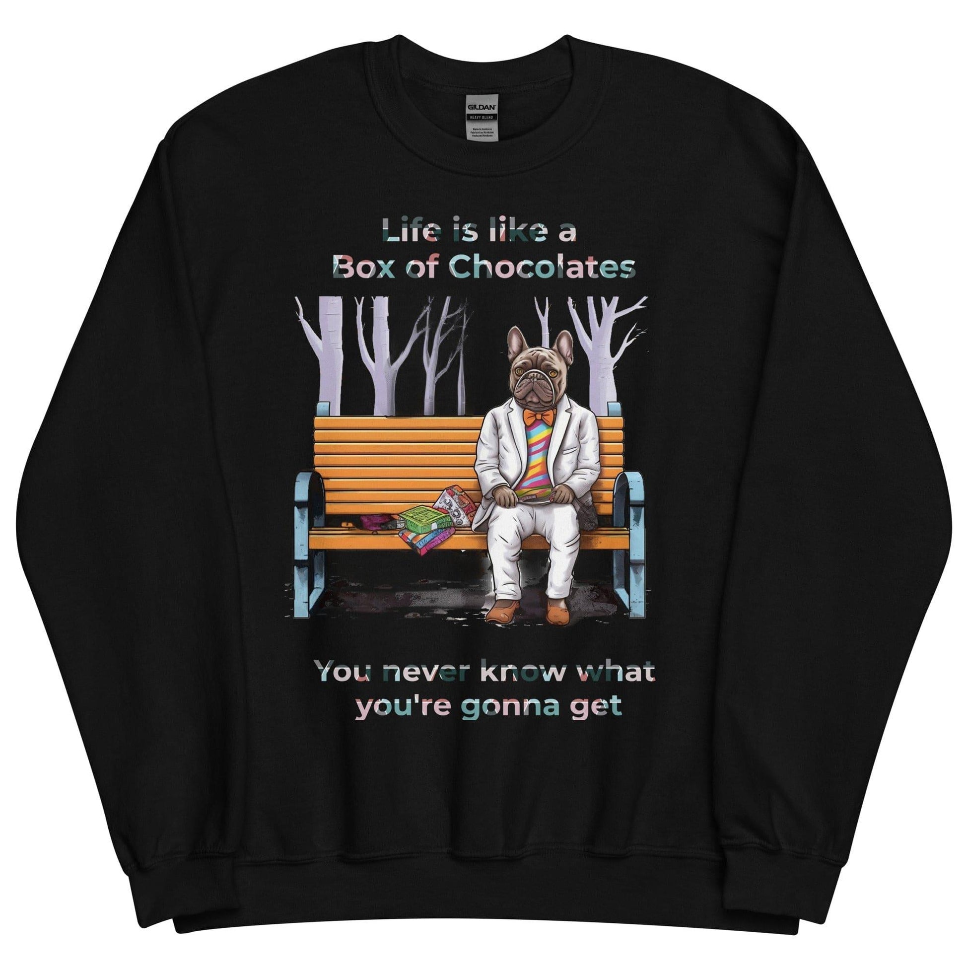 "Life Is Like a Box of Chocolates" French Bulldog - Unisex Sweater - Frenchie Emporium