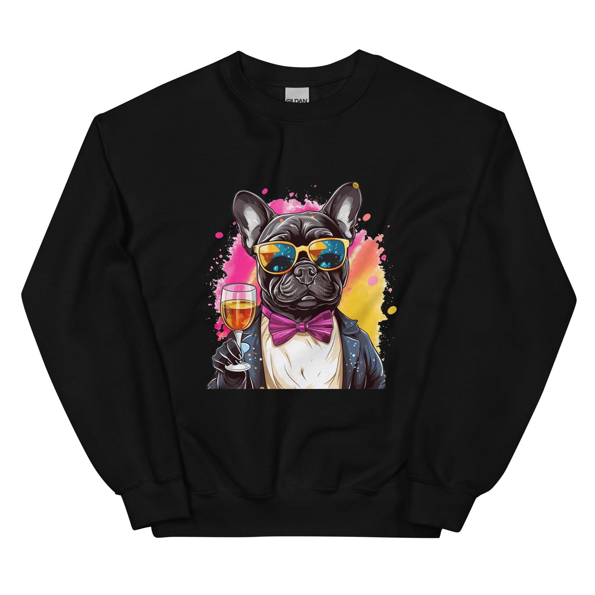 "Champagne Chic Frenchie" - Unisex Sweatshirt - Frenchie Emporium