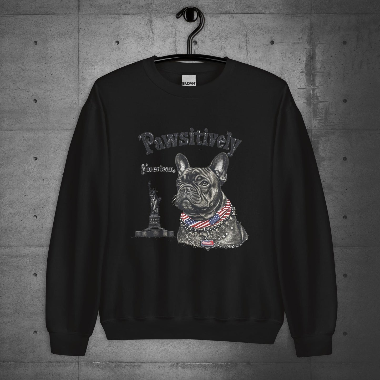 Unisex "Pawsitively American" French Bulldog Sweater/Sweatshirt - Frenchie Emporium
