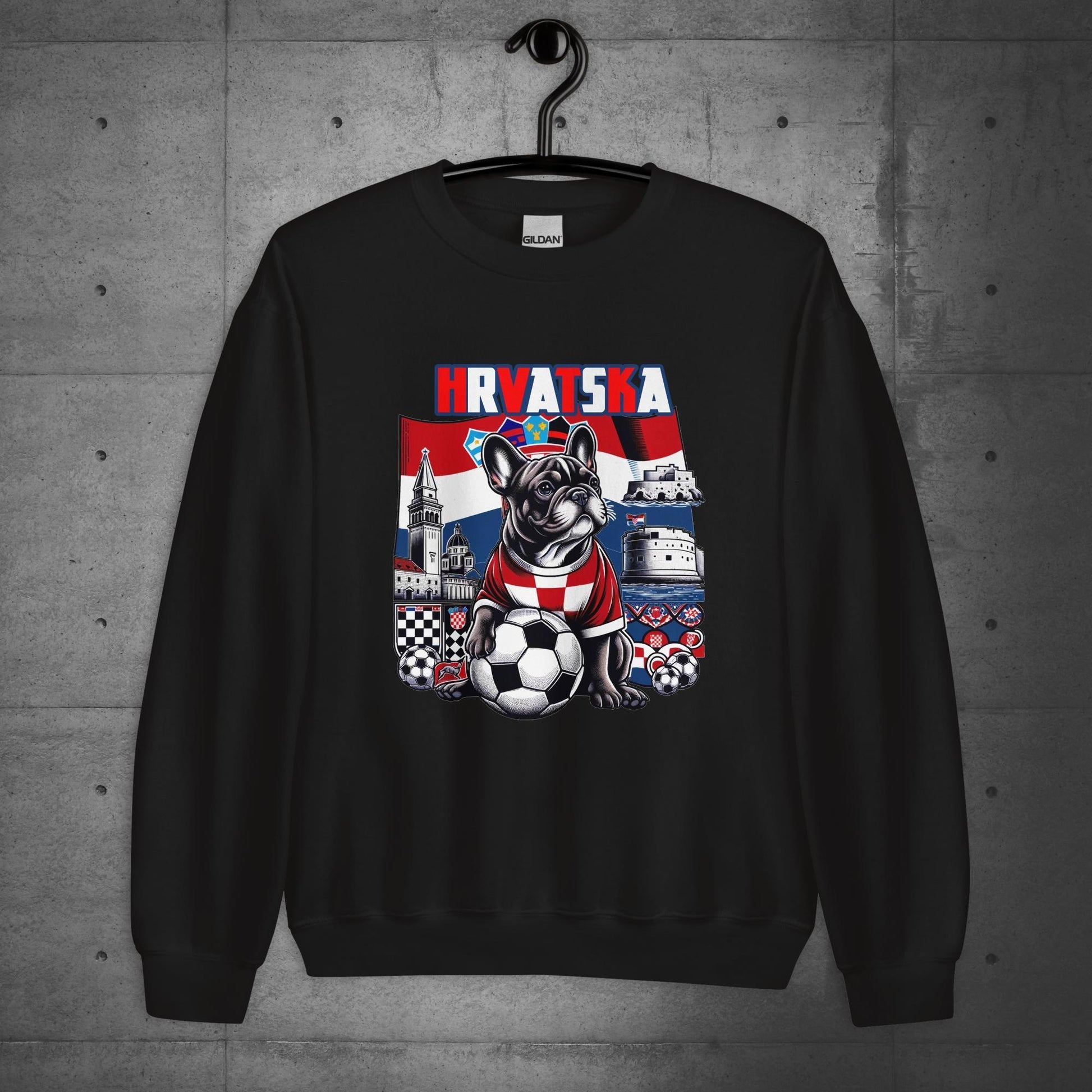 Frenchie Croatia -Hrvatska Football Fan Unisex Sweater - Frenchie Emporium