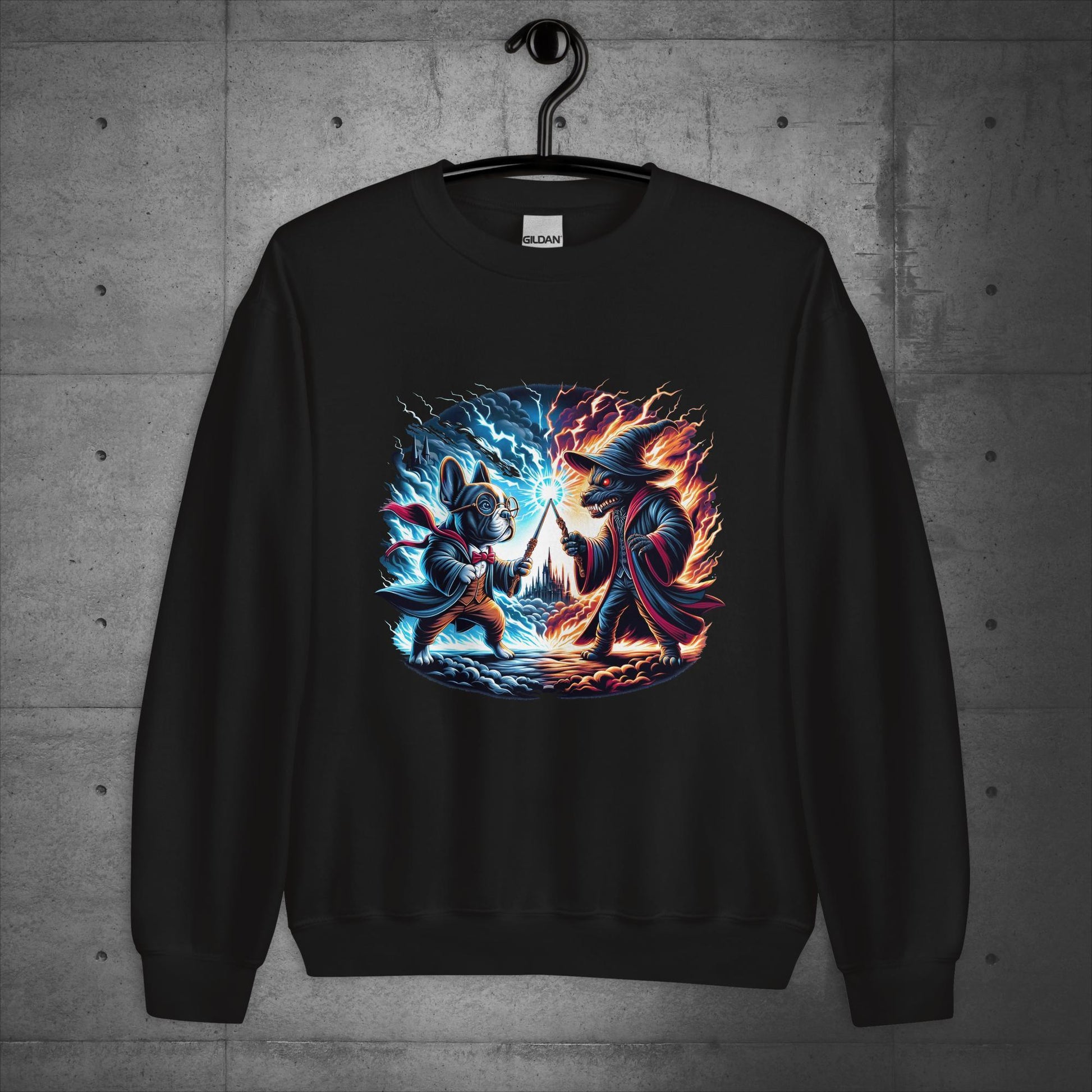 Unisex French Bulldog "Wizarding Duel" Sweater/Sweatshirt - Frenchie Emporium