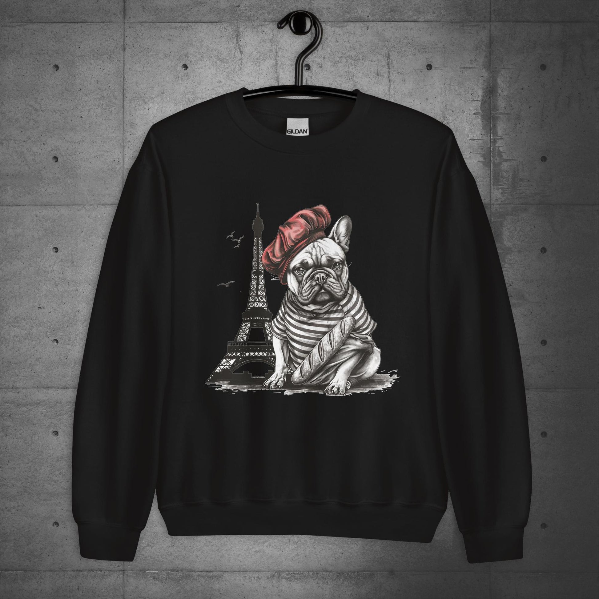 Unisex French Bulldog at the Eiffel Tower Sweater/Sweatshirt - Frenchie Emporium