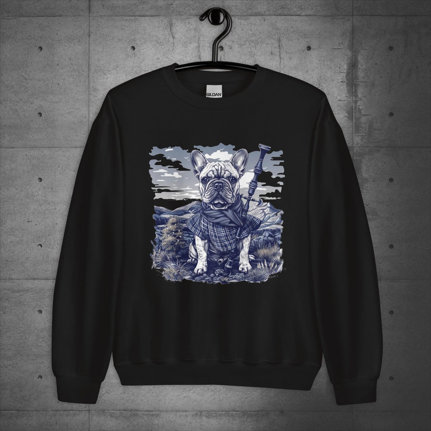 Highland Tartan Frenchie - Unisex Sweatshirt/Sweater - Frenchie Emporium
