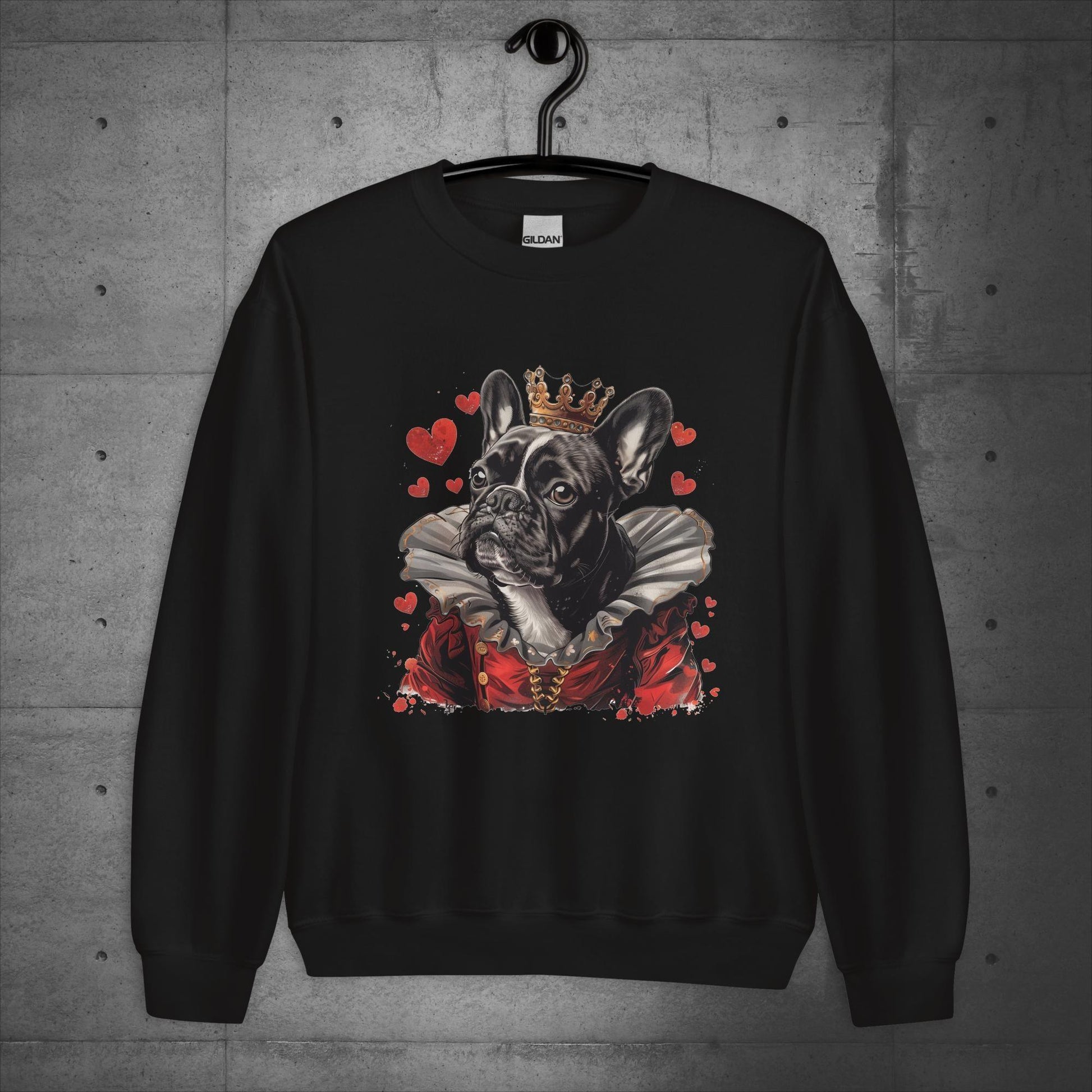 Queen of Hearts Frenchie - Unisex Sweatshirt - Frenchie Emporium