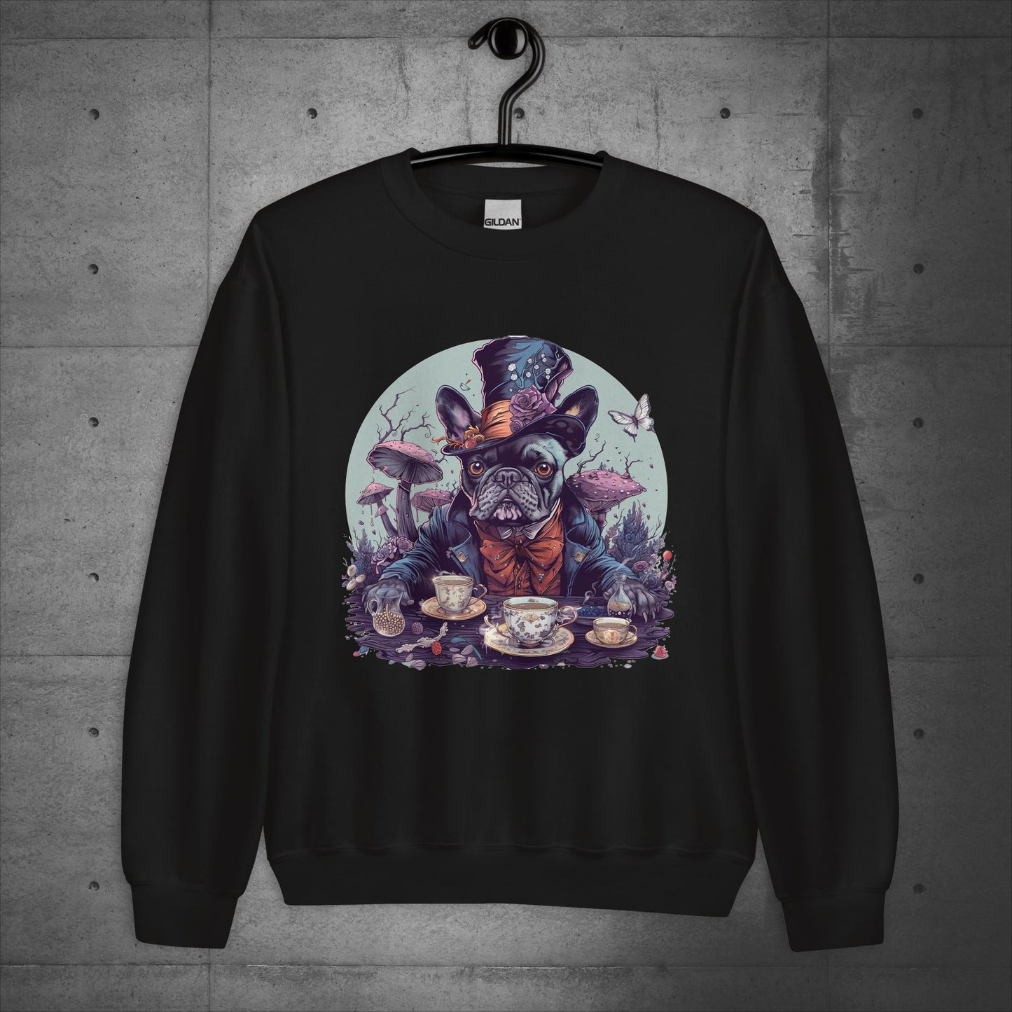 Mad Hatter Frenchie - Unisex Sweater/Sweatshirt - Frenchie Emporium