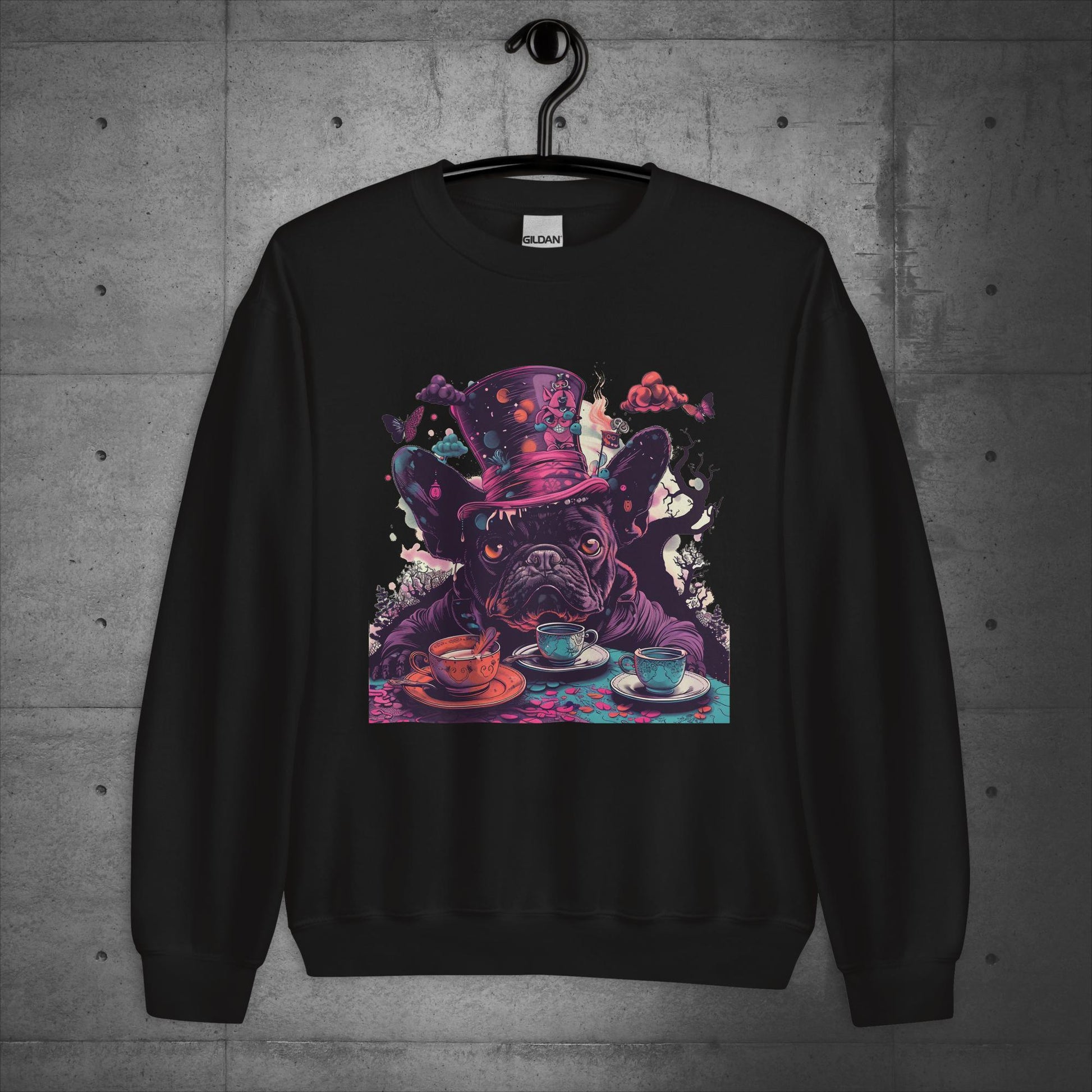 Alice in Wonderland Frenchie Tea Party- Unisex Sweatshirt/Sweater - Frenchie Emporium