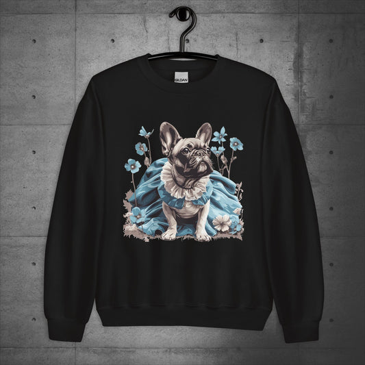 French Bulldog Alice in Wonderland Frenchie - Unisex Sweater/Sweatshirt: - Frenchie Emporium