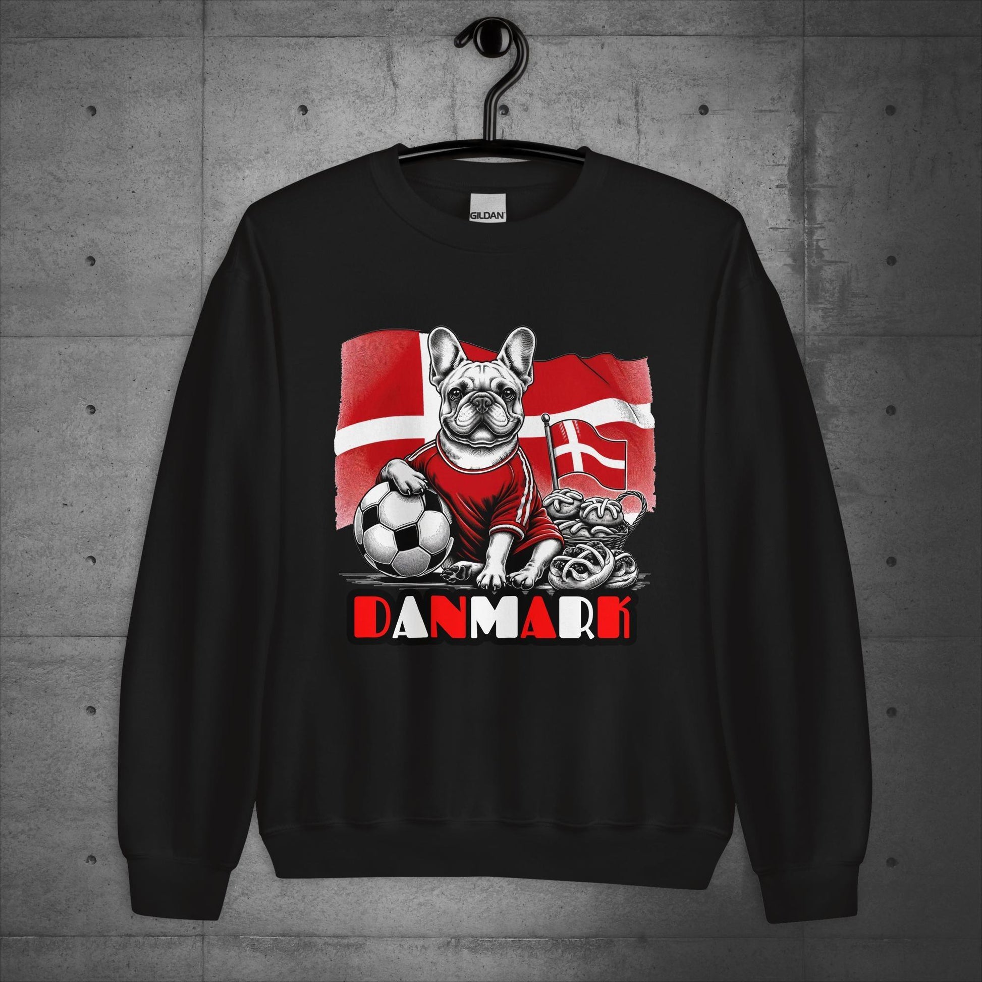 Frenchie Danmark Football Fan - Unisex Sweater / Sweatshirt - Frenchie Emporium