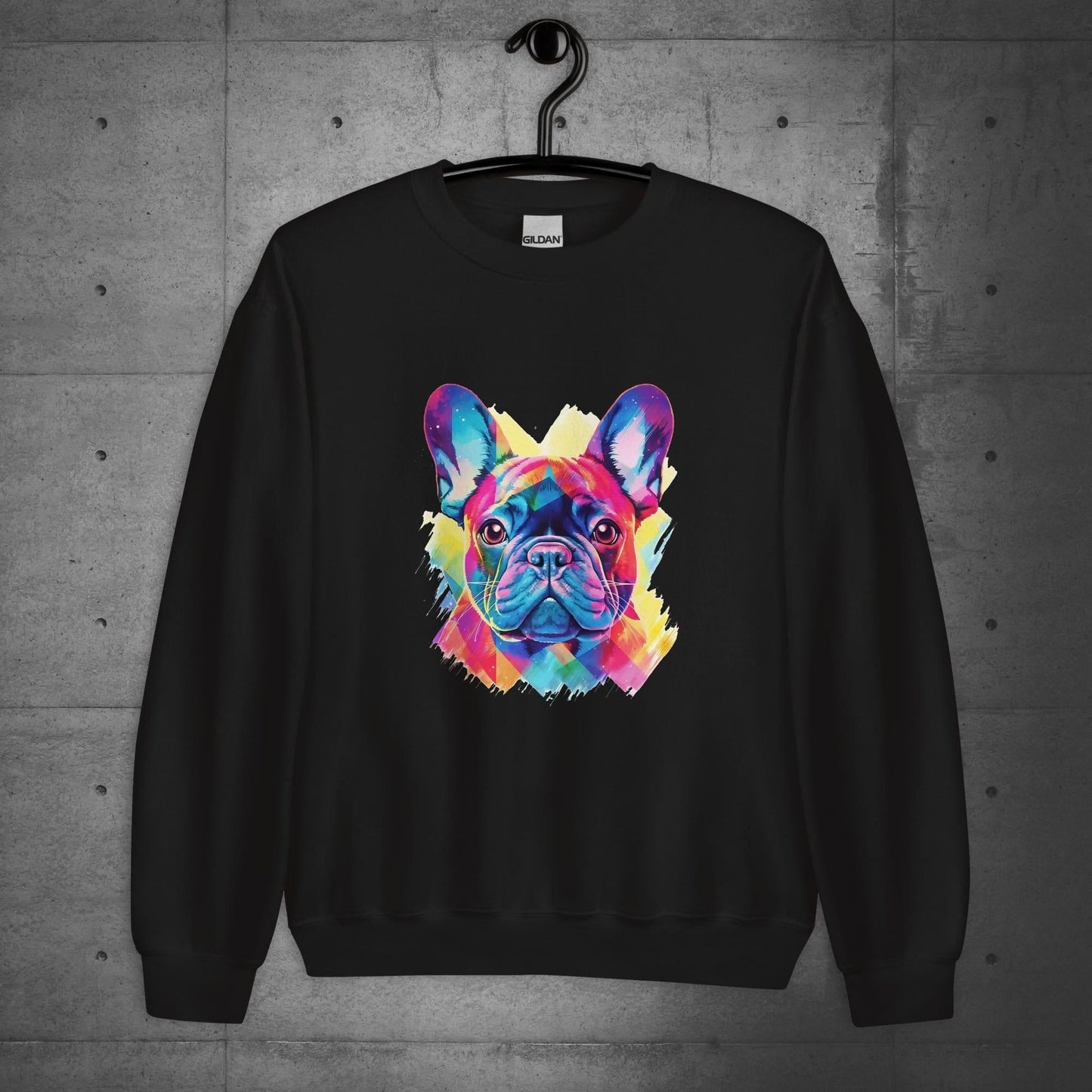 Vibrant Frenchie Abstract - Unisex Sweater/Sweatshirt - Frenchie Emporium