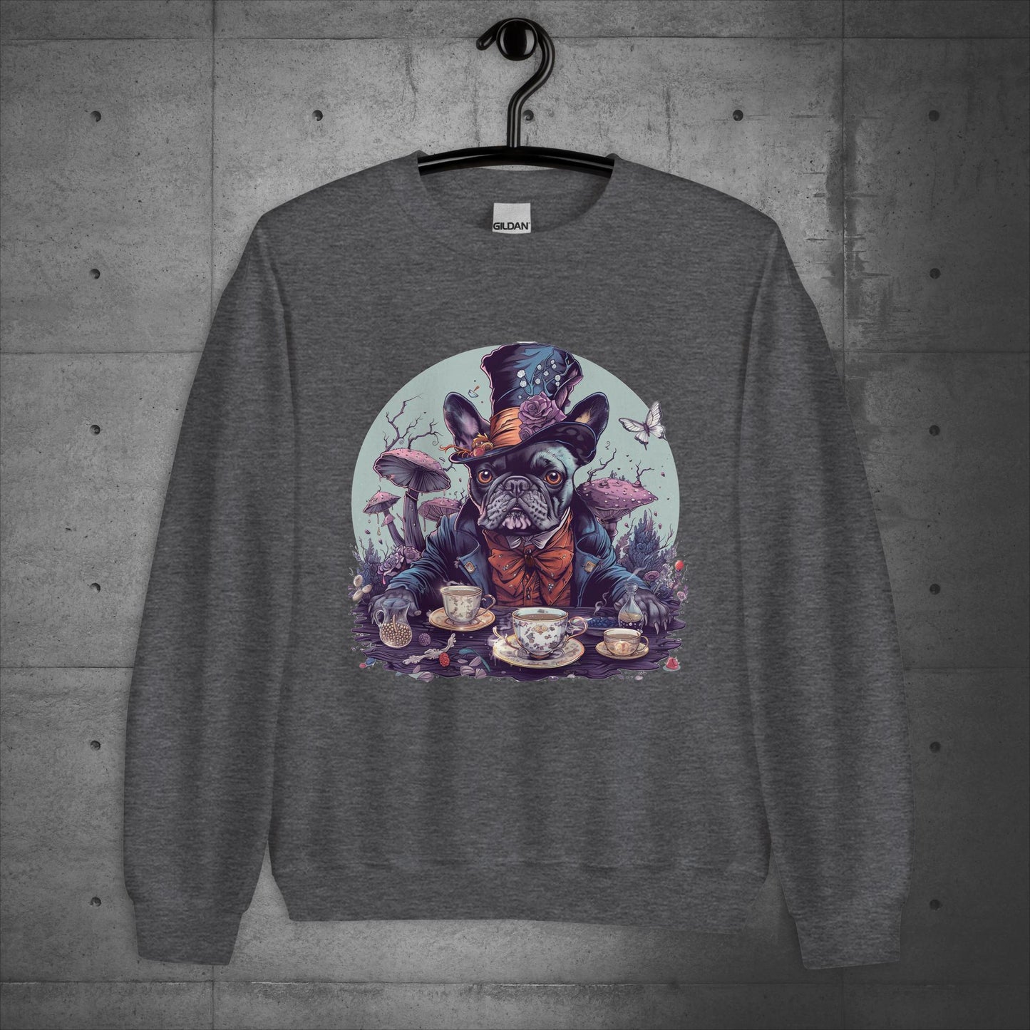 Mad Hatter Frenchie - Unisex Sweater/Sweatshirt - Frenchie Emporium