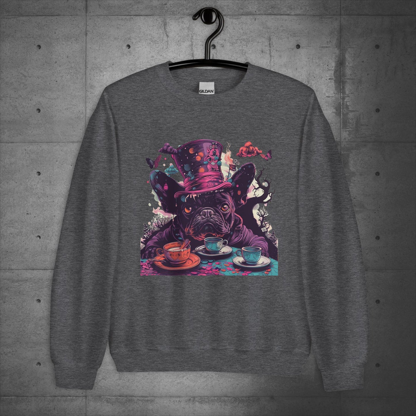 Alice in Wonderland Frenchie Tea Party- Unisex Sweatshirt/Sweater - Frenchie Emporium